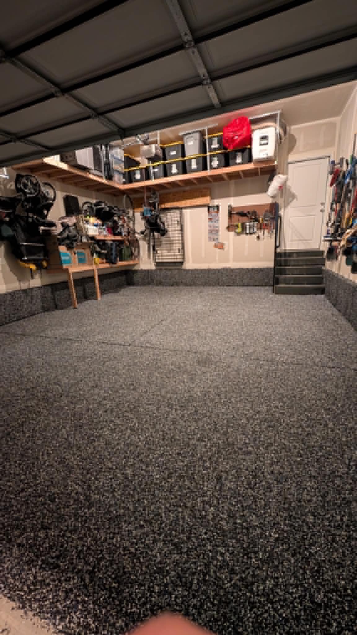 Dark charcoal epoxy garage floor - Utah